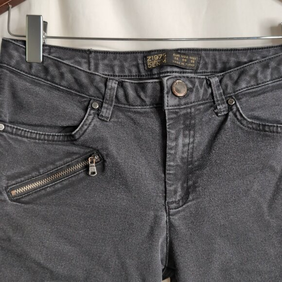 Zara Basic Denim Jeans Women's Black Low Rise Moto Skinny Jean Z1975, Size 6 - Picture 3 of 8